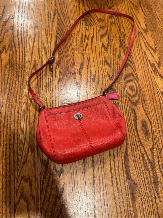 Coach Handbags - Coach Red Pebbled Leather Crossbody Bag